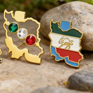 Broche de Solapa con Bandera de Irán al por Mayor para Coleccionistas, Mapa del Imperio Persa, Broche de León y Sol con Mar Caspiano y Golfo Pérsico - Product Image 5