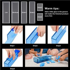 Silicone Domino khuôn biểu tượng tùy chỉnh khuôn mẫu nhựa epoxy với hộp lưu trữ Domino nhựa cho nhựa DIY DOMINO 2 gói hình chữ nhật 10 bộ - Product Image 6
