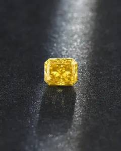 Diamant de laboratoire de 1.22 à 1,51 ct, coupe rayonnante, VVS2,EX, VG, IGI SH, jaune vif fantaisie, jaune intense fantaisie