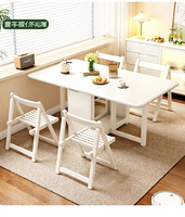 Table à manger extensible et pliable en bois massif, design moderne, stable, gain de place, écologique, rectangulaire, mobilier de maison compact