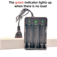 Cargador de Baterías Inteligente USB de 3 Ranuras para 18650, Carga Rápida, Indicador LED Independiente, Apagado Automático al Llenarse