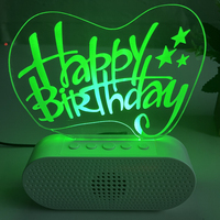 Bases musicales 3D personalizadas, mini luz nocturna acrílica, teléfono remoto controlado para el hogar, dormitorio, uso al aire libre