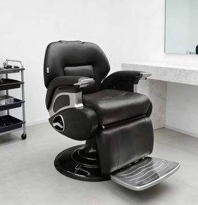 Chaise de Salon de Coiffure Professionnelle Moderne et Durable en Cuir Synthétique avec Cadre en Acier et Rotation à 360 Degrés pour Salon de Beauté - Product Image 1