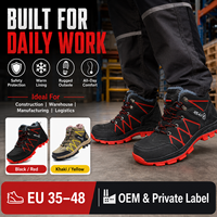 Bottes de travail de sécurité en acier pour hommes, doublées et chaudes, à tige haute, semelle en caoutchouc, chaussures de protection pour la construction industrielle