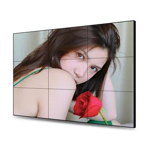 Monitor Tampilan Iklan Dalam Ruangan Dinding Video LCD 55 Inci 3.5MM Layar Splicing Bezel dengan Panel LG