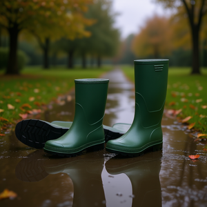 Botas de Lluvia de PVC Verde TTAKE con Suela Negra, Calzado de Seguridad para Uso en Exteriores - Product Image 3