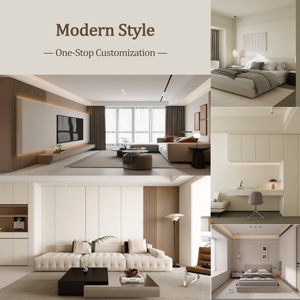 Interior Full House Furniture Set One Stop Solution Wall Panel Flooring Ceiling Cabinet Cupboard for <strong>Hotel</strong> Project Shopfitting - Product Image 1