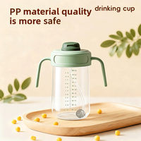 Nouvelle conception, biberon pour bébé sans BPA en PP, grande capacité, tasse d'apprentissage avec paille, col large de 60 mm, poignée