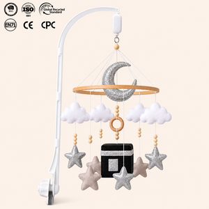 Mobile musical de berceau islamique pour nouveau-né, avec clochette, étoiles rotatives, Mecque et Coran, pour bébé fille et garçon - Product Image 3