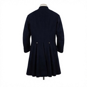 Men's Dark Blue Waterproof Reversible <b>Woolen</b> Overcoat Mandarin Collar Single Breasted Long Sleeve Regular Fit Outerwear - Product Image 4