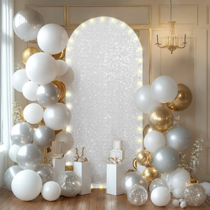 C252 copertura <span class=keywords><strong>arco</strong></span> LED luce stringa <span class=keywords><strong>foto</strong></span> fondale con paillettes semicircolare sfondo festa compleanno <span class=keywords><strong>arco</strong></span> abito in tessuto - Product Image 5
