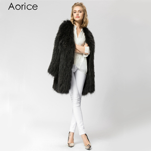 CR061 giacca in maglia di vera pelliccia di procione soprabito <span class=keywords><strong>da</strong></span> donna russo caldo <span class=keywords><strong>cappotto</strong></span> in vera pelliccia <span class=keywords><strong>da</strong></span> donna lungo 90 <span class=keywords><strong>cm</strong></span> - Product Image 2