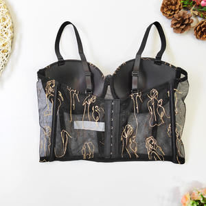Nuovo arrivo Top <span class=keywords><strong>corsetto</strong></span> nero traspirante per donna stile Nightclub per feste in pizzo a <span class=keywords><strong>maglia</strong></span> Sexy Top <span class=keywords><strong>corsetto</strong></span> - Product Image 6