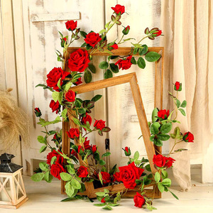 Artificial Rose Vines Silk Flower 100cm-200cm High Simulation <b>Wedding</b> Home Decoration - Product Image 1