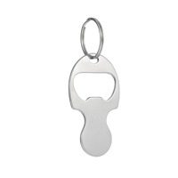 Porte-clés jeton de libération pour chariot de courses en acier inoxydable vierge, avec décapsuleur, logo gravé sur mesure, en gros