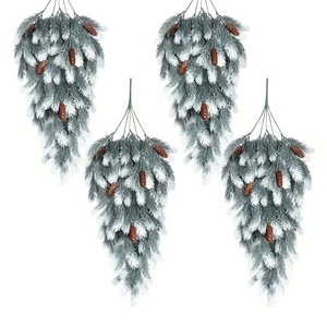 Guirlande murale artificielle en aiguilles de pin de Noël, 30cm-100cm, en plastique, décoration nordique pour la maison, avec cônes de pin - Product Image 4