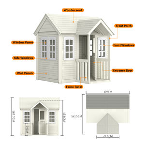 Moderno Set di Altalene da Esterno Casetta Giochi da Giardino Impermeabile in Legno per Bambini con Fioriere - Product Image 2