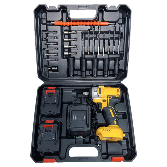 1/2in 320 N.M 620W Cordless Impact Wrench 21V Li-ion Battery Brushless Square Drive Electric DIY Auto Body Repair Power Tool Set