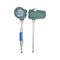 Débitmètre massique thermique à affichage numérique 4-20mA RS485 à montage sur bride pour la mesure de l'air/gaz, en acier inoxydable/aluminium, précision +/-1%