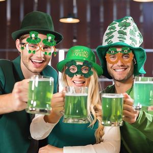 St. Patrick's Irish Festival Nouvelle Version Non-Tissé Vert Paillettes Trèfle Lunettes Cadres quantité minimale <span class=keywords><strong>de</strong></span> commande 100pcs - Product Image 2