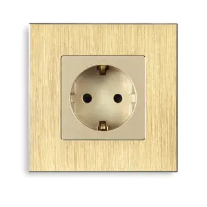 SINGLE GERMANY SOCKET WITH ALUMINIUM FRAME 86*86MM wasserdichte steckdose flach polen