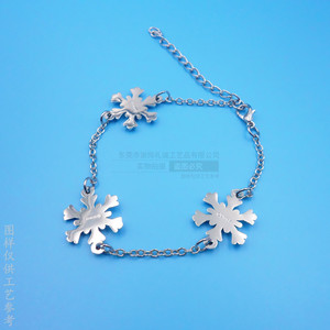 Bracelet en alliage flocon de neige, design creux en nickel brillant, bijoux pour enfants, cadeau - Product Image 3