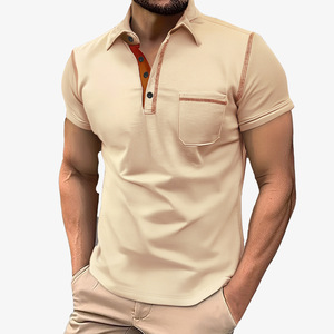 Camiseta Polo de Manga Corta para Hombre, Color Sólido, con Botones, Estilo Casual de Verano, en Color Caqui, Blanco, Negro, Rojo, Azul Marino y Verde Militar - Product Image 3