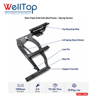 WELLTOP Nouveautés Quincaillerie de mobilier Mécanisme de canapé-lit pliant Charnière de dossier convertible Click Clack avec ressort à gaz