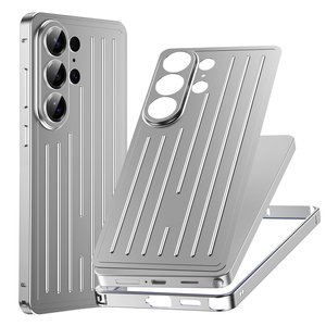 Coque de téléphone portable en alliage d'aluminium antichoc avec motif de bagage magnétique de la série Alloy Travel et cadre givré pour S26 Ultra - Product Image 2