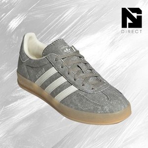 Adidas Gazelle Indoor Silver Pebble off <b>White</b> Canvas Trending Designer <b>Shoes</b> Fashion <b>Men</b> <b>Casual</b> Walking Style Lace-Up Sneaker - Product Image 2