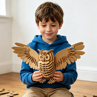 Rompecabezas 3D Ecológico de Cartón, Modelo de Búho, Kit de Manualidades de Papel Corrugado con Corte Láser, Juguete Educativo STEM para Niños, Caja al por Mayor