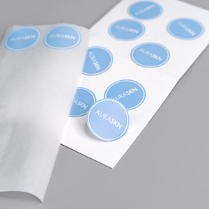 Autocollant rond bleu clair avec logo personnalisé, étiquette autocollante de marque pour boîte-cadeau cosmétique, décoration d'emballage de boutique - Product Image 5