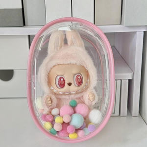 Pochette à fermeture éclair en PVC Mini sac à bandoulière transparent avec porte-clés accessoires de Cosplay mignons pour poupée stockage résistant à l'eau - Product Image 3