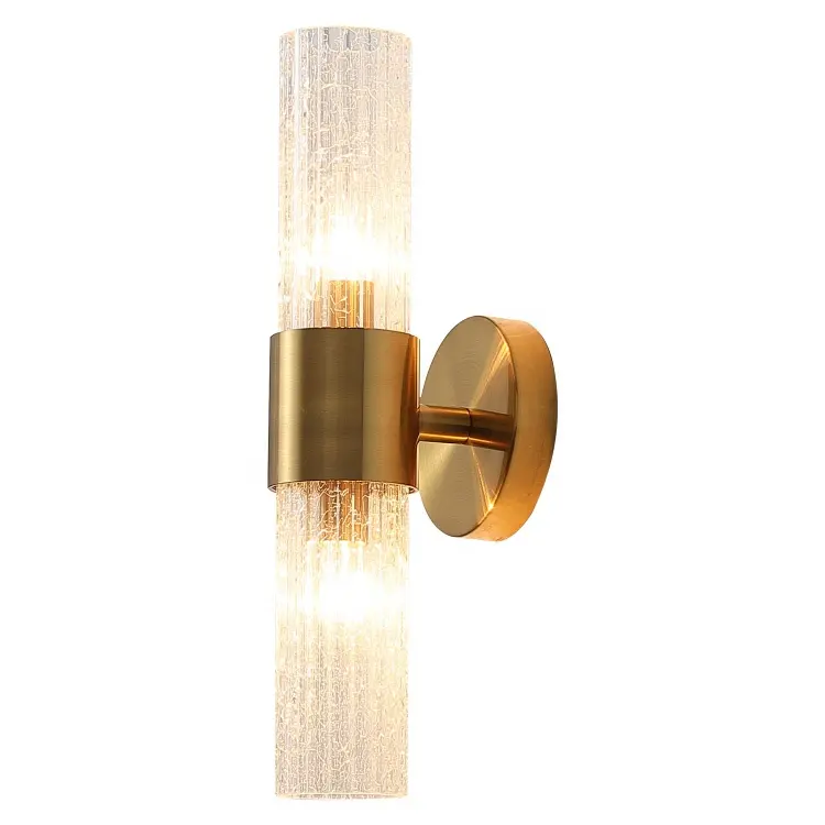 luxury wall lamp golden color hotel wall mount lamp glass Modern Brass vintage luxury indoor crystal wall lamp