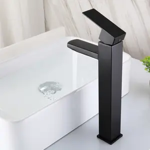 Mitigeur de lavabo à levier unique robinet de lavabo haut robinet de salle de bain pour vasque de lavabo mélangeur d'évier de salle de bain