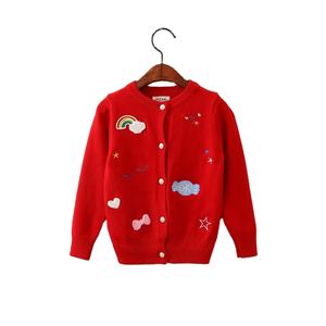 เสื้อสเวตเตอร์เด็กผู้หญิงสีพื้น ผลิตภัณฑ์จีน ผ้าถักนุ่ม ผลิตด้วยเครื่องถักคอมพิวเตอร์ - Product Image 4