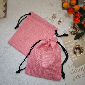 Reusable Natural Jute Drawstring Gift <b>Bag</b> Custom Logo Printed <b>Small</b> Burlap Jute Sack <b>Bag</b> for Party Candy Sock Packaging <b>Bag</b> - Product Image 5