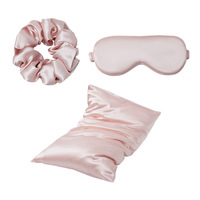 Lot de taies d'oreiller en soie personnalisées en gros, 19 mm 22 mm, 100 % soie de mûrier, 3 pièces avec masque de nuit et chouchous, approvisionnement en vrac