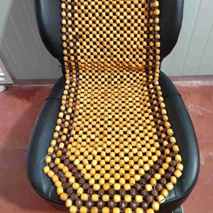 Coussin de siège auto en perles de bois, rafraîchissant et ventilé pour l'été, sans dossier, plat, beige, pour conducteur et passager - Product Image 1