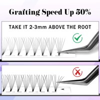 Cils en éventail pré-faits en volume, ultra noirs, 3D, 4D, 5D, 6D, 8D, 0,07, 8D, 10D, 0,07, tige courte, marque privée, extensions de cils
