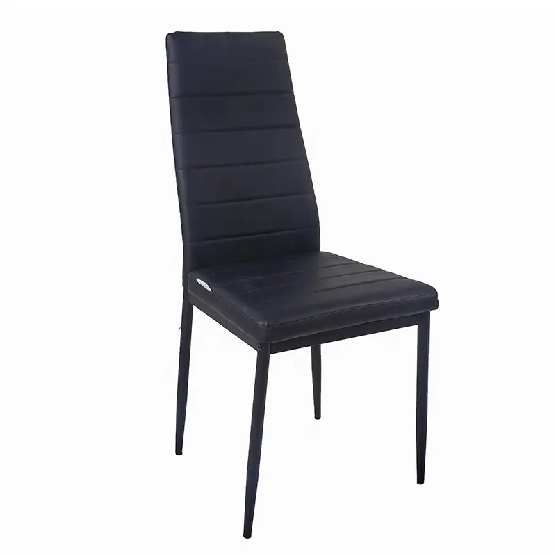 Chaise de salle à manger en PU cuir avec siège rembourré cadre stable chaise de salle à manger cuir métal