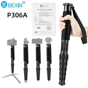 BEXIN Monopod Kamera Portabel, Monopod Kamera Portabel Paduan Aluminium Dapat Ditarik Multifungsi Dapat Disesuaikan