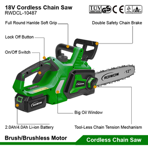 Mini scie à chaîne électrique 18V sans fil scies à main à batterie au Lithium outils de jardin 10/12 pouces bois arbres élagage tronçonneuses - Product Image 2