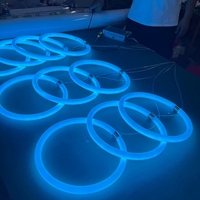 Lustre LED personnalisé en acrylique, forme rectangulaire, ovale, irrégulière, éclairage RGB à 360 degrés, tube LED pour l'éclairage des halls commerciaux