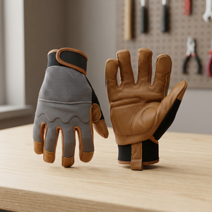 Gants de sécurité en polyester résistants à l'abrasion, avec embouts de doigts élastiques, bracelet élastique antidérapant, gants de travail polyvalents, niveau d'impact 12 oz - Product Image 2