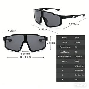 Occhiali da Sole Sportivi Unisex Personalizzabili con Logo, Montatura Semi-Rimless in PC Antivento, per Baseball, Corsa, Ciclismo, Lenti Polarizzate UV400 - Product Image 5