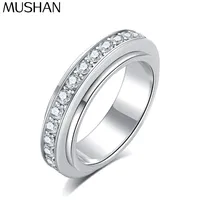 Bague en argent sterling 925 de la marque MuShan, avec moissanite VVS, bague décontractée pour femmes, plaquée or véritable 18 carats, bijoux brevetés MST