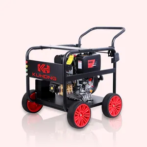 KUHONG 300Bar 4350Psi Easy Start Diesel Powered High Pressure Washer Gearbox Hidrolavadora Industrial High Pressure Cleaner