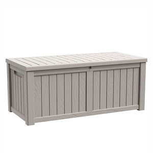 Cobertizo de almacenamiento de cubierta de plástico para exteriores moderno de 119 galones Cajas de almacenamiento de jardín rectangulares Técnicas de inyección - Product Image 3