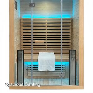 Sauna avec technologie de chauffage au carbone avancée, pour 4 personnes, avec porte-revues intégré et crochets à serviettes inclus - Product Image 6